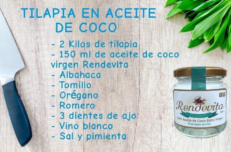 Tilapia en aceite de coco para la familia en esta semana santa