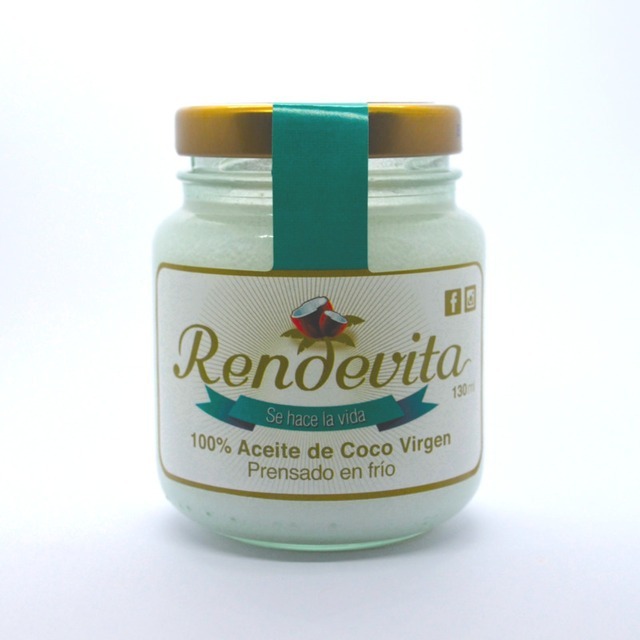 Aceite de Coco Virgen Prensado en frio Rendevita 130 ml frio