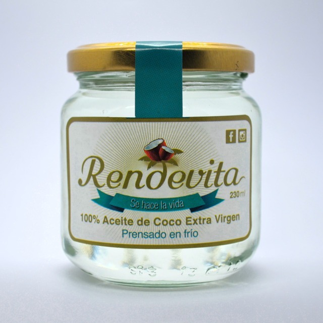 Aceite de Coco Virgen Prensado en frio Rendevita 230 ml liquido