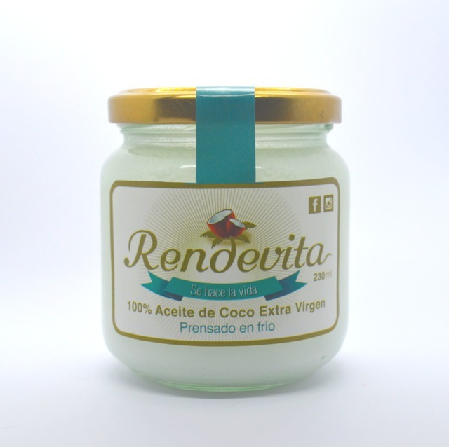 Aceite de Coco Virgen Prensado en frio Rendevita 230 ml frio